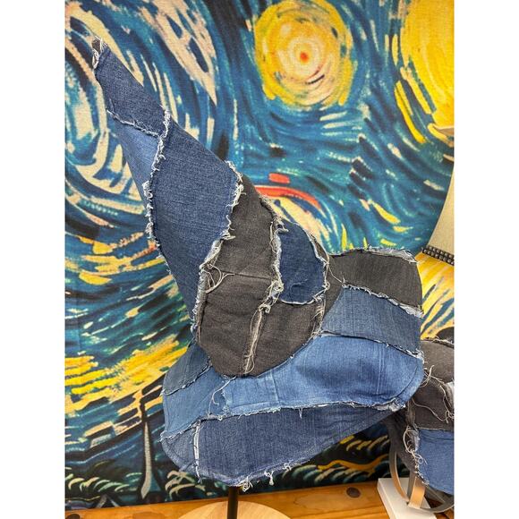 Handmade Patchwork Denim Wizard Hat XL 24\